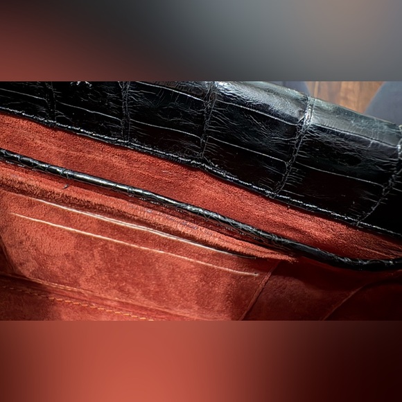 Nancy Gonzalez Black Crocodile Embossed Clutch - Picture 11 of 13